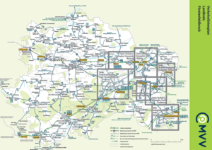 Bild zeigt Landkreiskarte mit Verkehrslinien