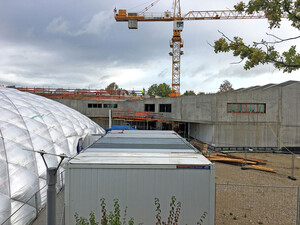 Bild der Baustelle bei der Turnhalle Puchheim