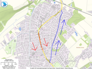 Plan Einbahnstraßenregelung Hauptstraße Eichenau