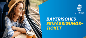 Bild zeigt Frau am Fenster bei Bahnfahrt