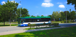 Vorbeifahrender Bus