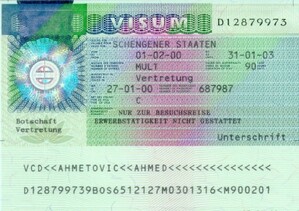 Foto eines Schengenvisums