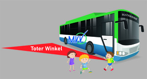 Bild zeigt Bus mit totem Winkel