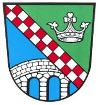 Wappen des Landkreises Fürstenfeldbruck mit Brücke und Krone